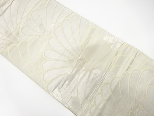 JAPANESE KIMONO / ANTIQUE FUKURO OBI / SILK / WOVEN KIKU